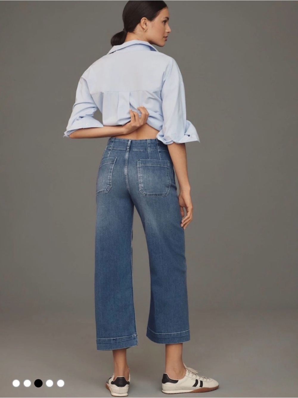 Maeve “The Colette” Medium Blue Cropped Wide-Leg Jeans sz 28 - Picture 3 of 4